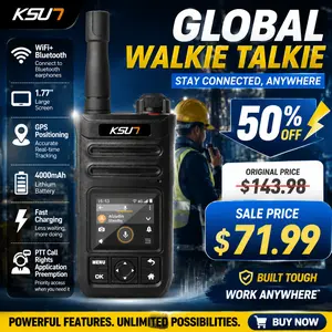 KSUN ZL30 4G Network Walkie Talkie 5000KM Ultra-Long Range Two-Way Radio with GPS Tracking, Bluetooth & 4000mAh Battery for Camping Hiking Jobsite