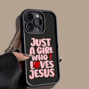 Pink Jesus Quote Phone Case， Religious Aesthetic Style for iPhone 17 16 15 14 13 12 11 Plus Pro Max， Best Faith Inspired Gift.