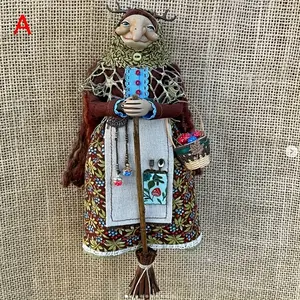 Handmade Resin Kitchen Witch Doll - Floral And Polka Dot Easter Decor, No Power Required Stand Display, Home And Kitchen Good Luck Pendant, Seasonal Decor, Folk Art, Decorative Ornaments, Gift Shoppers, Vintage Style, Handicraft, Holiday De