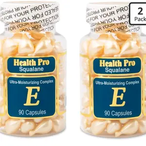 Nu-Health Vitamin E Oil Capsules for Skin – Topical Moisturizing Capsules | Twist & Apply | with Squalane | 90 Capsules Each (Pack of 2)