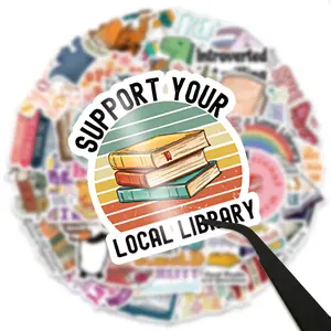 50PCS Aesthetic Book-Themed Stickers | DIY Vinyl Waterproof Decoration for Laptop, Ipad, Iphone, guitar, water bottle