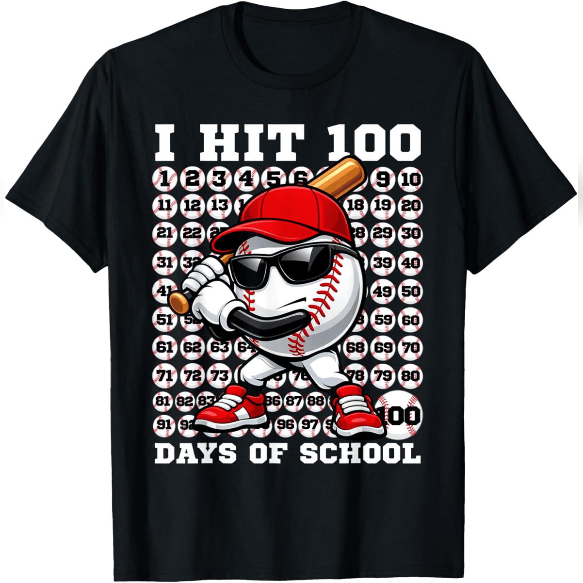 100 Days Of School Retro Baseball Sport For Teachers T-Shirt Comfy Everyday T-Shirt