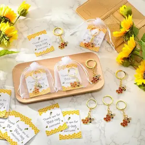 Bee Appreciation Gift Set with Pocket Hug Favors Thank You Cards Keychains & Bags Bulk Employee Gifts for Coworkers Friends & Thanksgiving Party Favors