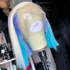 Candy Color Bob Frontal Wig 10” Glueless HD Lace Human Hair - Unisex Bob Frontal Design for Versatile Styling