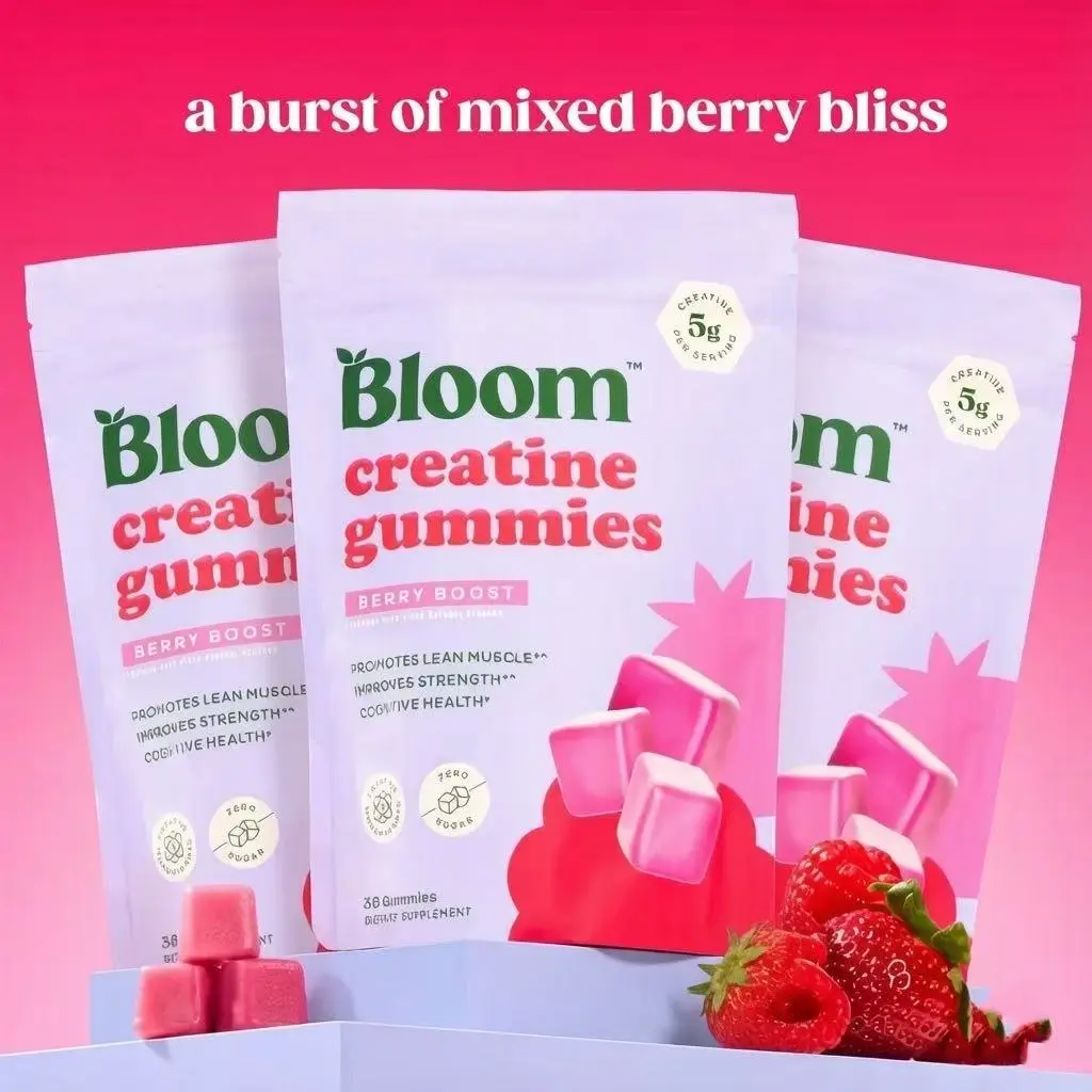 Bloom Nutrition Creatine Gummies -  Energy, Cognitive Health & Post-Workout Muscle Recovery Promotes & Muscle Improves - Creatine for Women