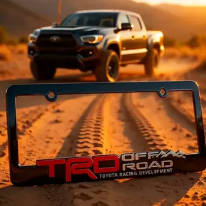 2pcs TRD Off Road Bracket License Plate Frames Cover Sport Black