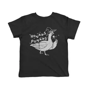 Toddler Funny T Shirts Honkus Ponkus Sarcastic Halloween Goose Graphic Novelty Tee For Young Kids Funny Toddler Shirts Halloween Apparel for Toddler Funny Animal Apparel Childrens Graphic Tees Black