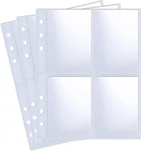 30 Pack 240 Pockets 2.5x3.5 Photocard Sleeves for 6 Ring A5 Binder, Ultra-Clear K-pop Photocard Sleeves, Double-Sided 4 Pocket Photo Pages, Top Loading Photo Sheet Protector for Photos, Trading Cards