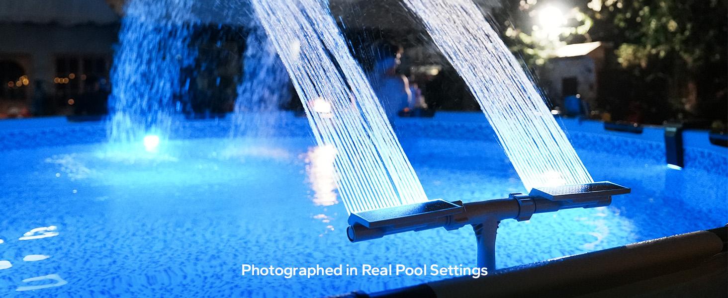 Auto dusk sensing solar pool fountain