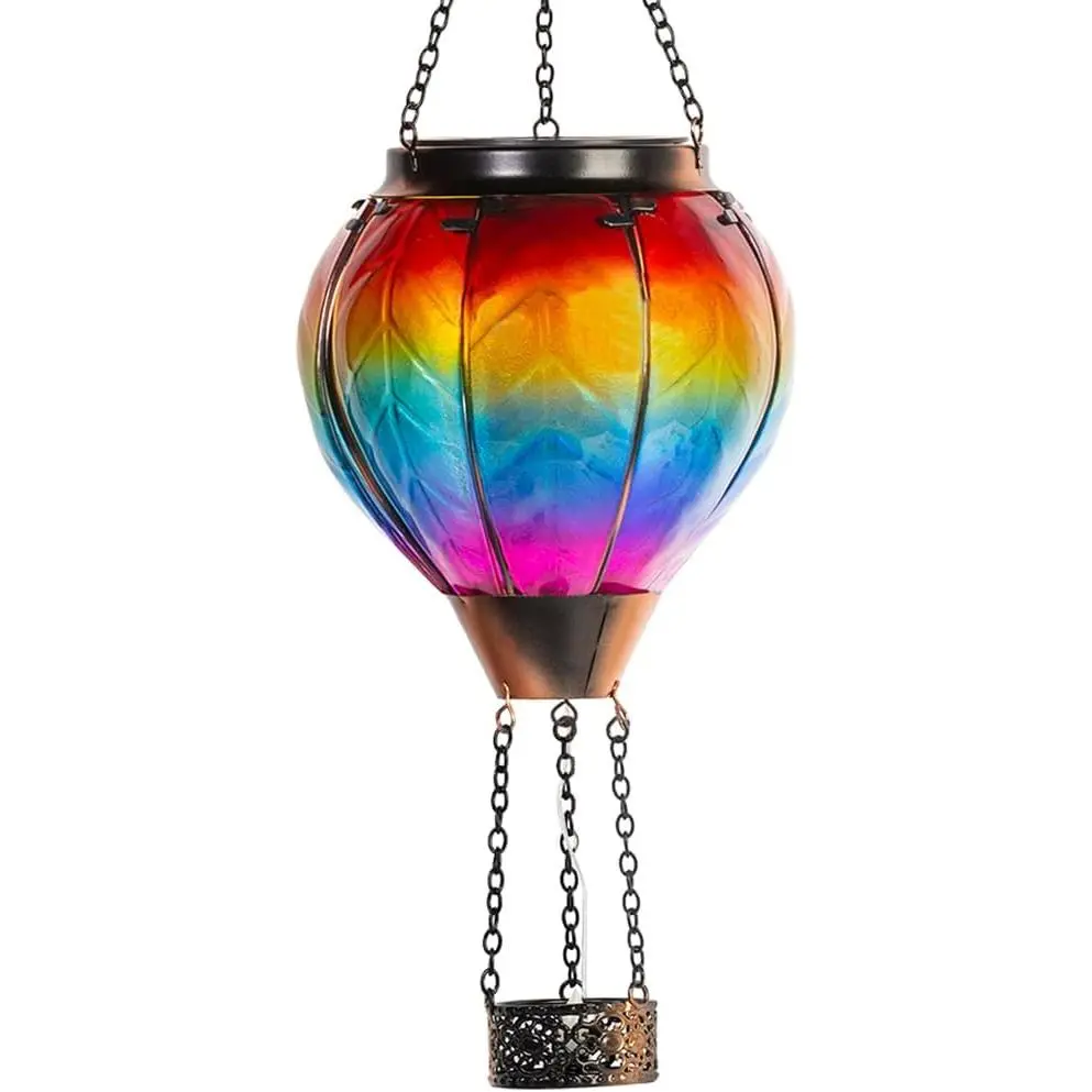 Solar-Powered Balloon Lantern with Candle Holder, Flickering Flame Mood Lighting, Waterproof Hanging Decoration for Lawn, Porch & Home Improvement Outdoor Garden Lights, Lanterns