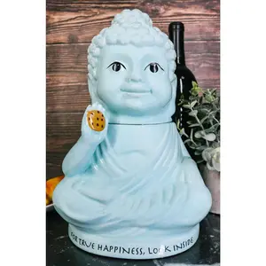 Ebros "True Happiness" Enlightenment Medicine Buddha Ceramic Cookie Jar 10.75"H