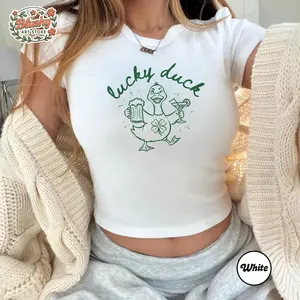St Patricks Day Baby Tee Shirt, Lucky Duck St Paddys Day Goose T-Shirt, Funny Irish St Pattys Day Tee