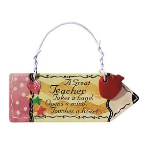 Lissom Design Landry Teacher 5-Line Hanging Sign Lissom Design Landry Teacher 5-Line Hanging Sign