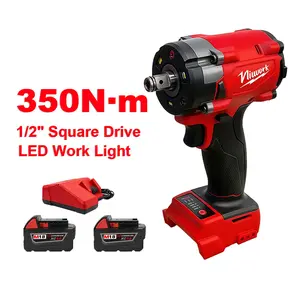 【Summervibes】NiuWork 1/2" Impact Wrench, 350N·m Brushless Cordless Power Tool with LED light, Compatible with M18 Batteries - Ideal for Home Projects & Light Repairs