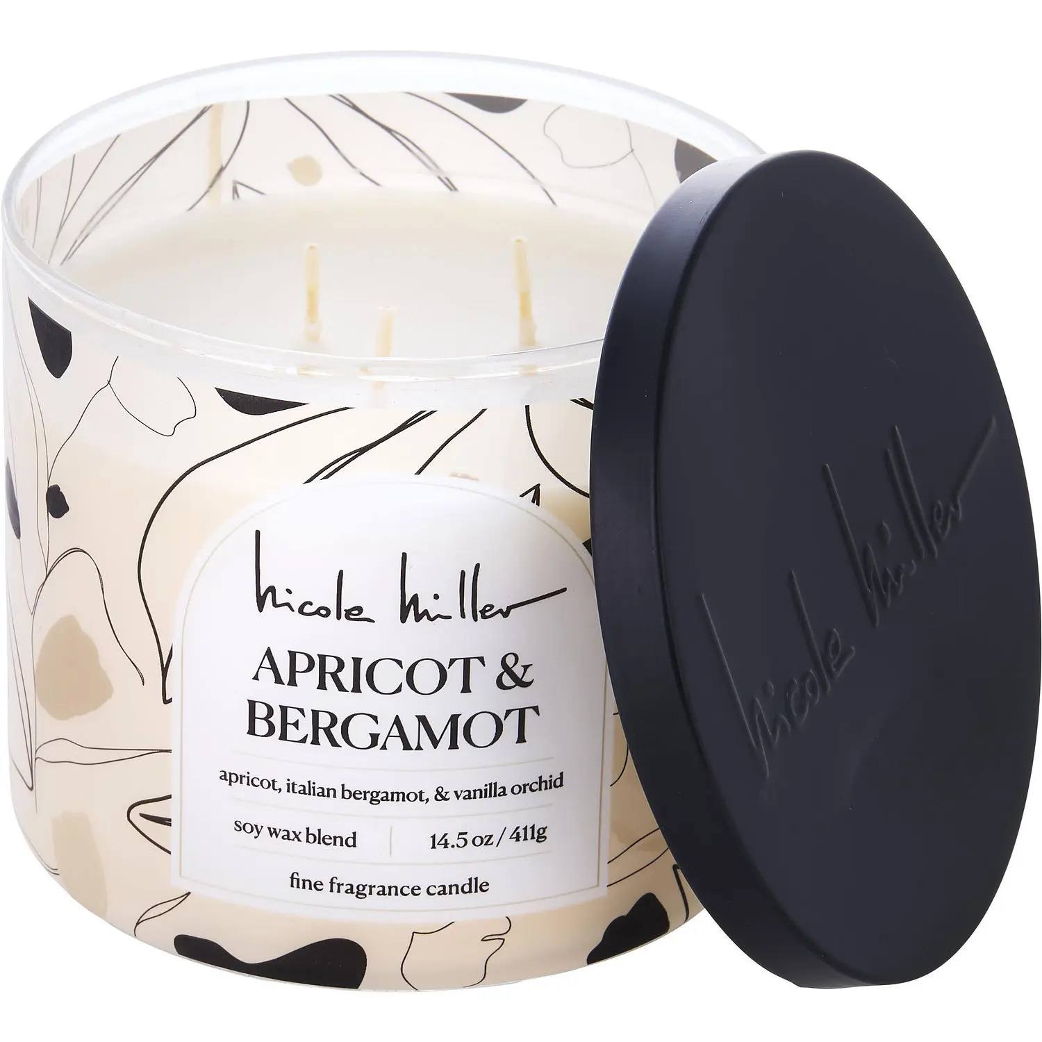 Nicole Miller Apricot & Bergamot By Nicole Miller Soy Wax Blend Candle For Unisex