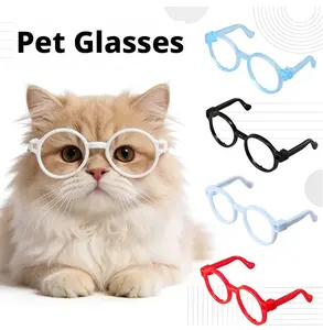 New Pet Supplies 4-piece Set Pet Glasses Without Lenses for Cats & Dogs Stylish Accessories & Decoration