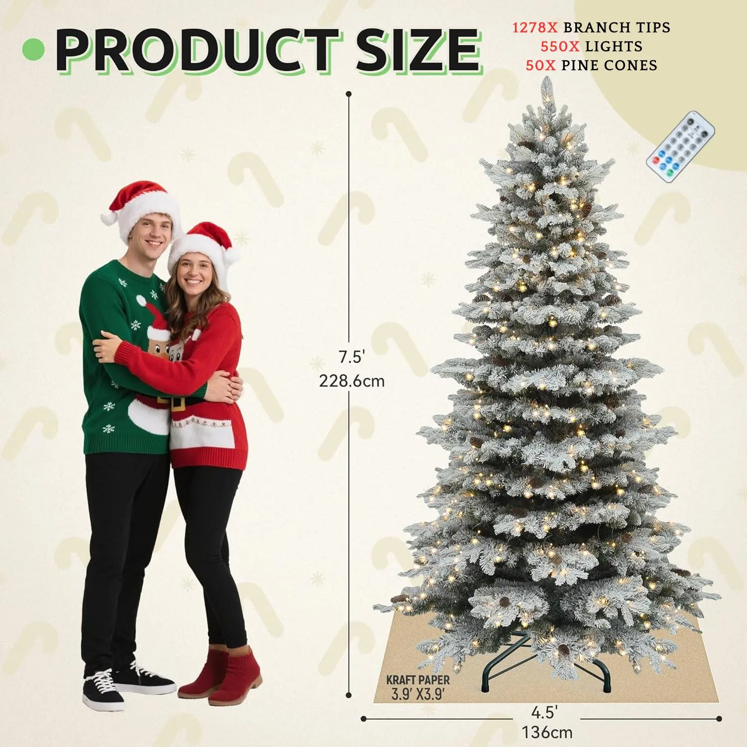 7.5FT Mountain Pine Flocked