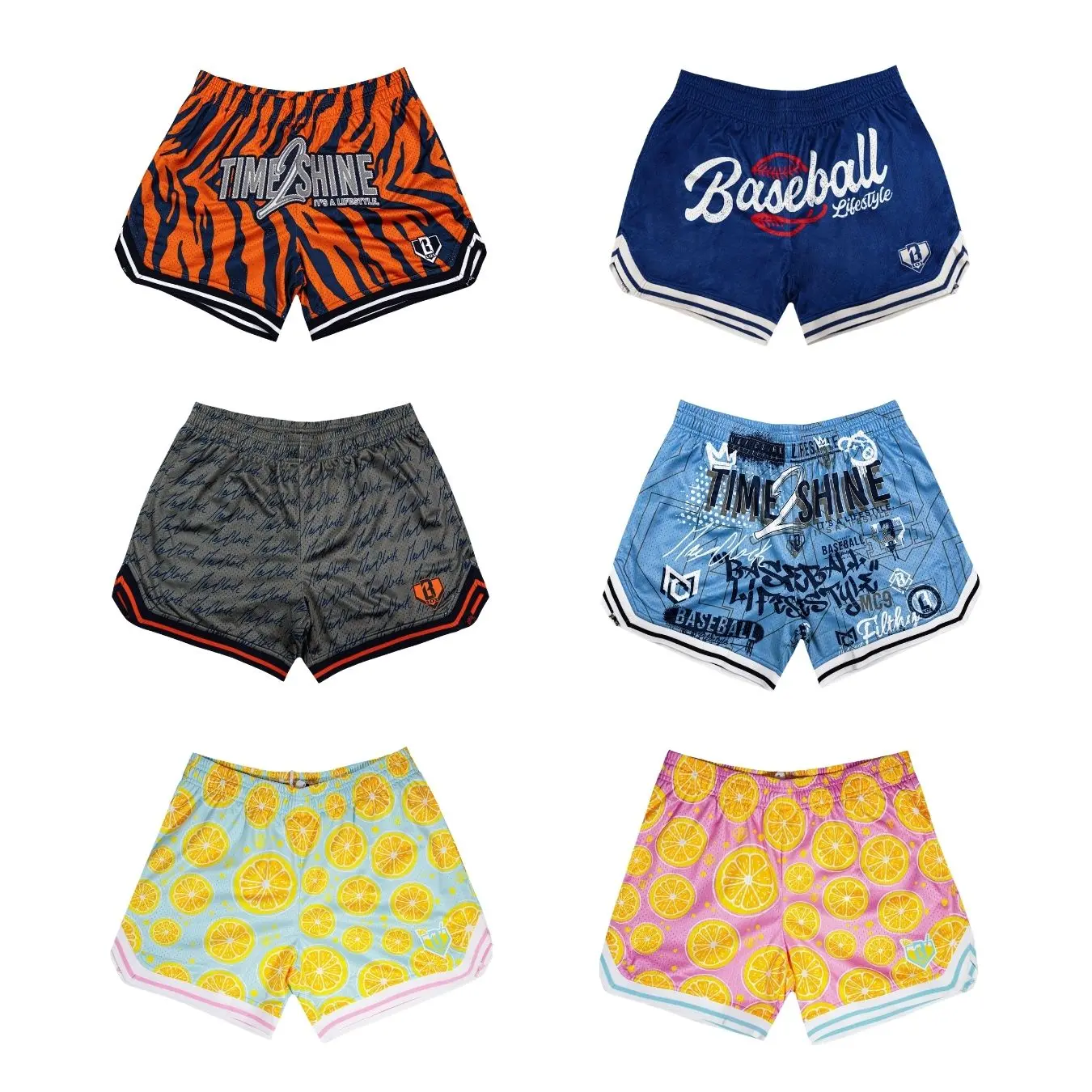 Baseball LifeStyle 101 - Collection Court Mesh Shorts Custom Size for Youth & Adults | Lightweight Breathable Casual Sportswear