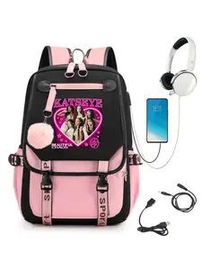 KATSEYE Backpack Large Capacity Lightweight Backpack with , Laptop Compartment, Adjustable Straps, Durable Travel Backpack Leisure Daypack Sports Double Strap Backpacks Stylish Daypack