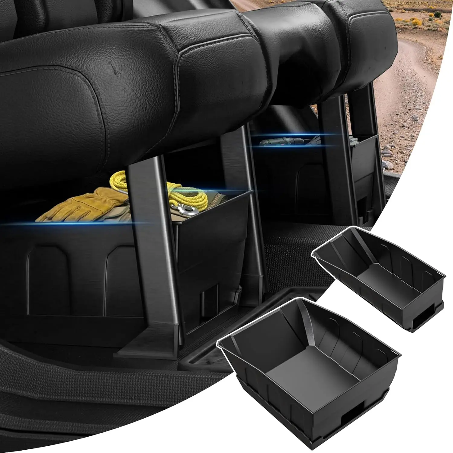 [BackToSchool]DIAMOOKY Rear Under Seat Storage - Jeep Wrangler JL JLU 2018-2026 & JK 2007-2018 4-Door 4XE Accessories, Impact-Resistant No-Drilling Easy-Installation Back Seat Organizer Tool Box - Daily Commutes Essential, Water Resistant, Easy Removal, M