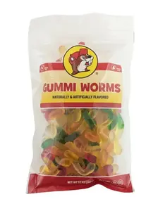 Howdy Bitez Gummi Worms - Fruity Chewy Assorted Fruit Flavors Resealable Bag for Parties & Snacks Bonbon Tangy Candy - Sweet