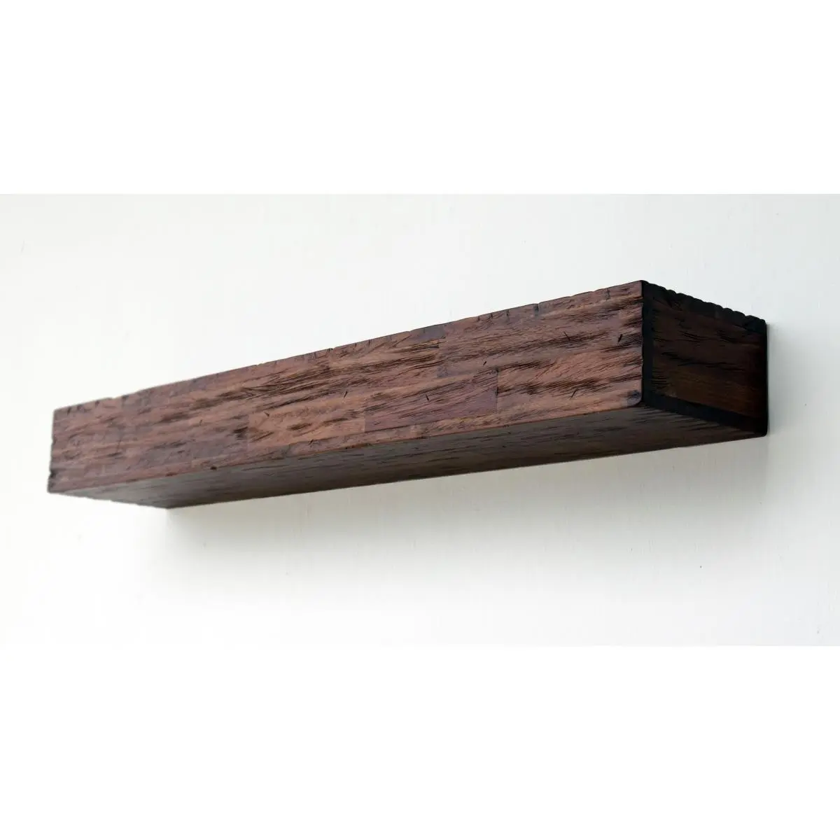 212 MAIN 2-Piece Light Distressed Hardwood Hollow Wall-Mount Floating Wall Shelf Unit, 24 in. Rectangular Brown Wood Decor Shelves with 50lb Weight Capacity