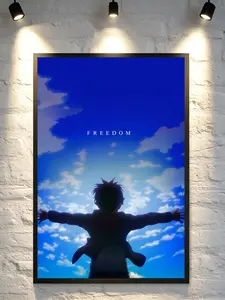Attack on Titan 'Freedom' Canvas Poster - Eren Yeager Iconic Anime Wall Art Suitable for Anime Fans' Room Bedroom Decoration