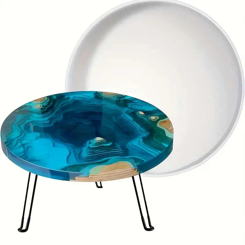 Large River Table Resin Mold, 1 Count Round Table Tray Mold, DIY Arts and Crafts Mold, Home Decoration Storage Accessories, Silicone Molds For Crafts