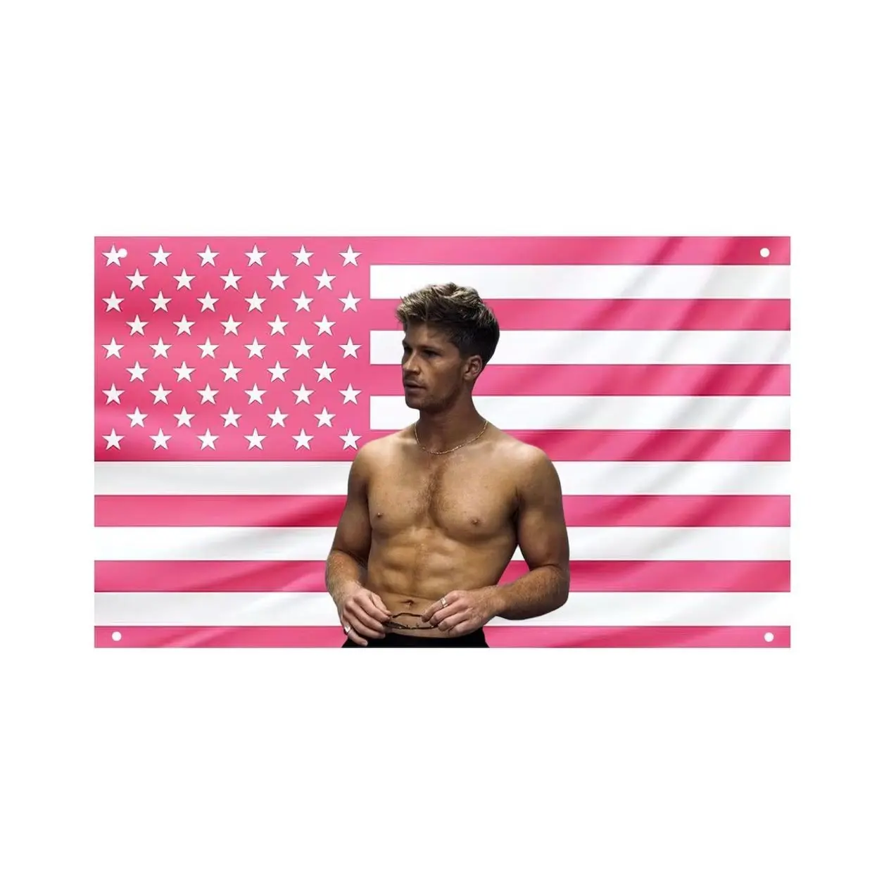 Robert Irwin Pink US Flag – Wildlife Celebrity Wall Flag, Nature Room Decor, Bedroom Banner