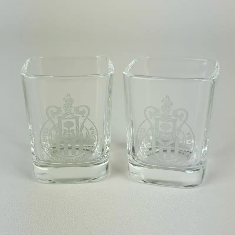 Set of 2 Laser Engraved Frosted 2.5 oz Shot Glass Chivas Theme