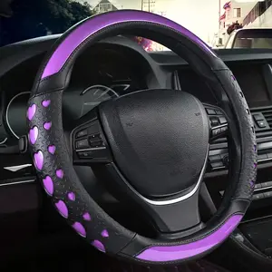 Fashion Love Heart Design Sport Steering Wheel Cover, Wear-resistant Anti-slip Universal 15 Inch Car Interior Accessories