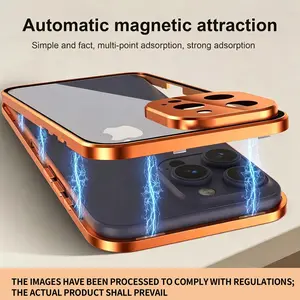 Dual-Sided Tempered Glass Phone Case for iPhone 17 Pro, 6061 Aluminum Metal Frame, Scratch-Resistant, Shockproof, Screen Protection