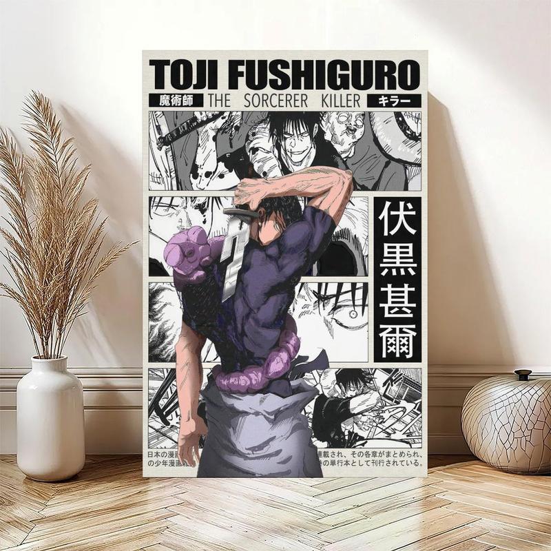 Toji Jujutsu Kaisen Anime Poster Print JJK Manga Artwork Wall Hanging Home Decor Gojo Geto Minimalist for Anime Fan