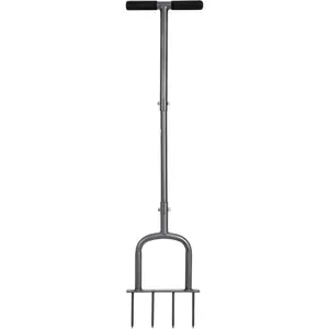 Height Adjustable Mannual Lawn Aerator for Compacted Soils and Lawns Hand Aerator with 4 Spike Aerator