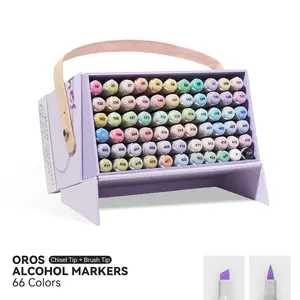[SUPER DEAL] Arrtx Pastel Markers Oros 48/66colors, Oros Dual Tip(Brush & Chisel) Sketch Art Markers for Artist Adult Alcohol Markers for Sketching, Coloring, Calligraphy,Drawing,Gift Package
