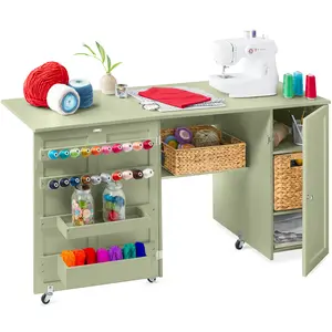 Best Choice Products Large Portable Multipurpose Folding Sewing Table w/ Magnetic Doors, Craft Storage Best Choice Products Large Portable Multipurpose Folding Sewing Table w/ Magnetic Doors, Craft Storage