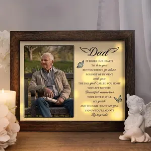 Memorial Sympathy Picture Frame for Loss of Father, Bereavement Remembrance Condolence Grief Gift Shadow Box Fits 4x6 in Photo