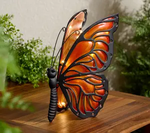 Indoor/Outdoor Illuminated Twinkling Metal Butterfly by Valerie