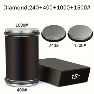 Rolling Sharpener Roller Grinder Classic Aluminum Diamond Abrasive Cylinder Sharpening Stone, Durable & Efficient Knife Grinding Tool