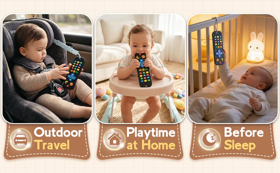Baby Teething Toys Silicone Baby Remote Teether Over 3 Months - Baby Essentials Sensory Chew Toys - Baby Teether for Teething Relief - BPA Free Infant Toys Baby Shower Gifts