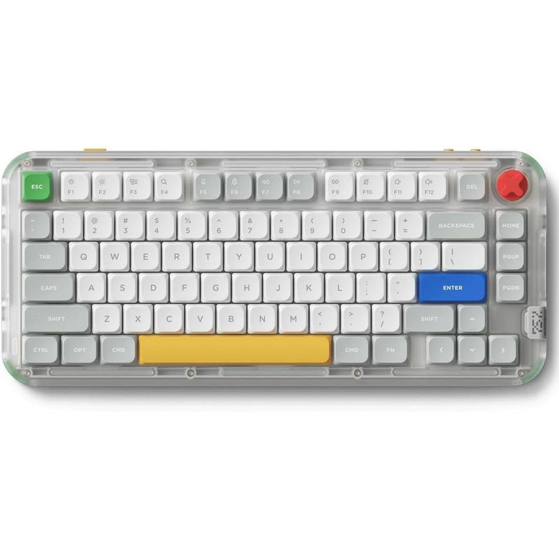Kick75 Low Profile Keyboard with Volume Knob,75% Hot Swappable Custom  Mechanical Keyboard,80  RGB Backlit with PBT Keycaps,BT/2.4G/USB-C (Brown Nano )