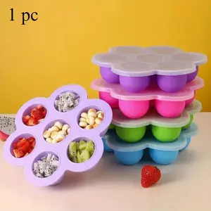 7 Holes Kitchen Storage & Organization Can Be Reused Silica Gel Baby Food Freezer Tray Preserved Egg Bite Mold Home Garden
