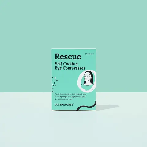 Rescue Self Cooling Hydrogel Eye Compresses (HSA/FSA Eligible) - Eye Mask for Dry Eye and Puffy Eyes - Cold Compresses For Eyes Eye Mask Treatment Eye Puffiness Reducer, Cooling Eye Patches, Eye Bag Care, Menthol
