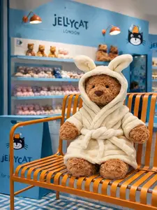 Jellycat Bartholomew Bear 40cm with Official Gift Bag – Luxury Bunny Robe Teddy, Perfect Birthday Surprise for Kids, Soft Plush Keepsake