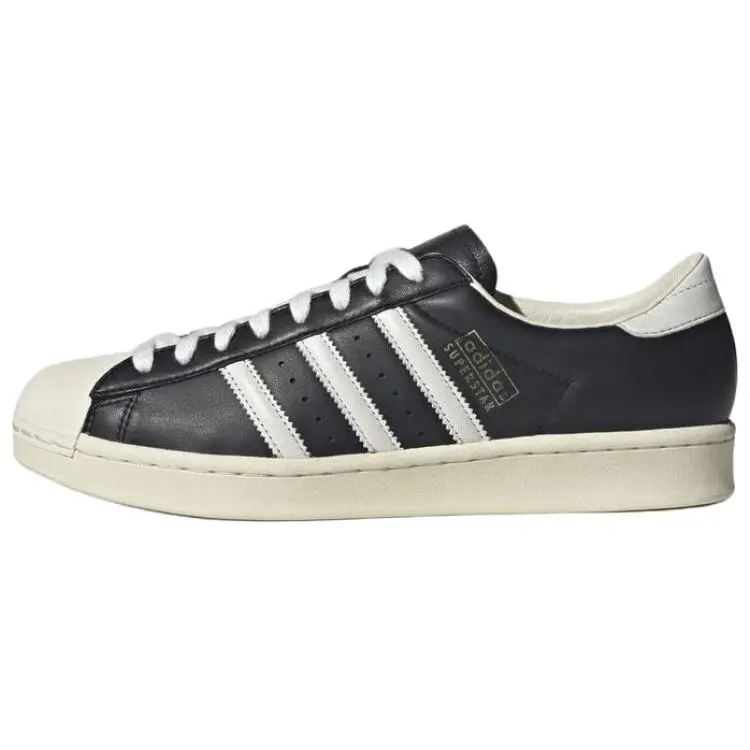 Adidas Superstar Vintage Black Cream White' Classic Comfort Low Top Skate Shoes Men's JQ3255
