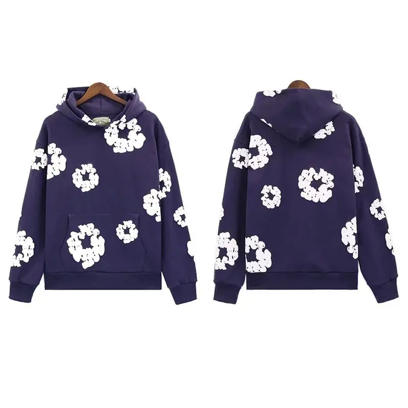 Purple blue hoodie (white floral wreath)