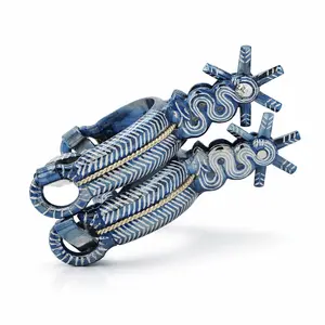 Espuelas Azul Mill Rayas Snake Spur Mexican Charro