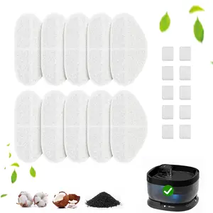 Apetdola Wireless Dog Water Fountain Filters 5/10 Pack with 5 Pack Sponges Set, 5/10 Layer Replacement Filters for FP30 Dog Fountain Battery Operated