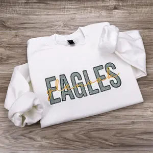 Embroidered School Mascot Crewneck Sweatshirt, College University Shirt, High School Sweatshirt, Sorority Gift, Spirit Wear