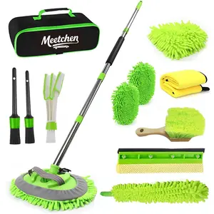 Car Cleaning Kit 62 Inch Long Handle Car Wash Brush Mop Set, Car Detailing Kit for Trucks Suv RV and Home Vehicles, Car Washing Kit